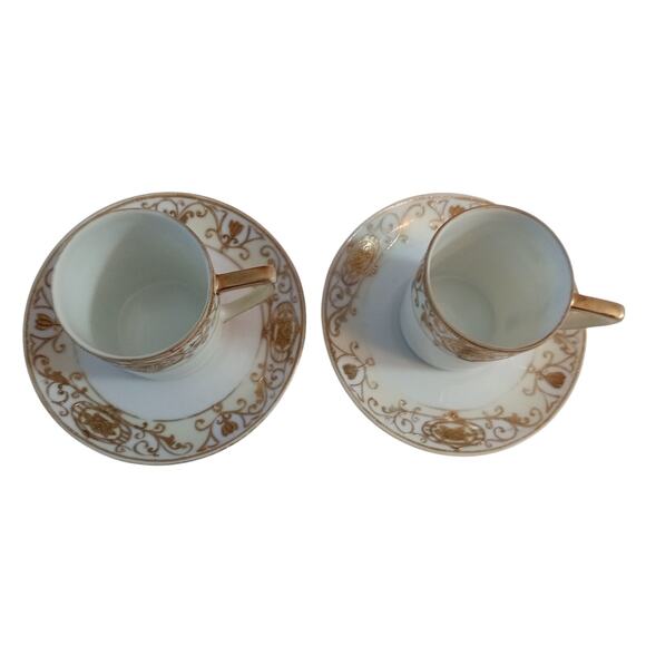 Pair Noritake Christmas Ball M Demitasse Cup Saucer Japan - Picture 7 of 8